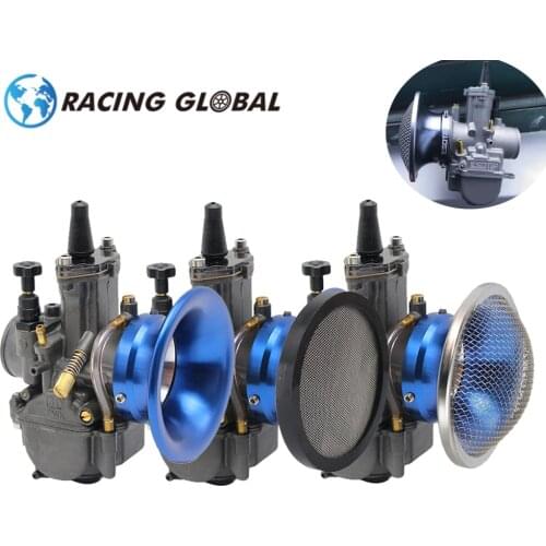 ALCON- Motorcycle 50mm Air Filter Wind Horn Cup Alloy Trumpet with Guaze High Flow Intake For Keihin PWK Koso KSR Oko 21-30mm