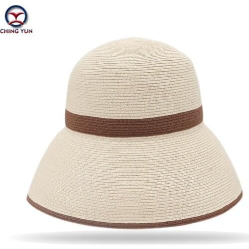 CHING YUN 2020 womens sun high fashion hats Beach hat ladies hats Folding straw hat Fishermans hat womens summer caps sun hat