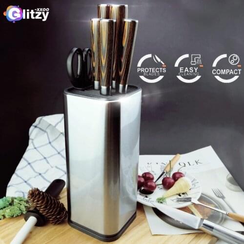 Knife Holder 304 Stainless Steel For Multi Kitchen Knife Set Scissors Cooking Utensils Organizer Knives Stand Block Tool