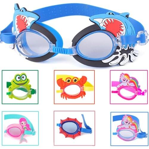 Children Swimming Glasses Anti Fog HD Cartoon Swimming Goggles Girls Boys Diving Surfing Goggles Waterproof Protection Eye Wear