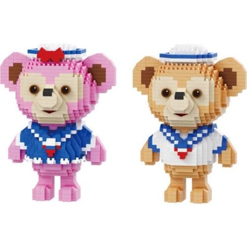 Disney bear world park figures micro diamond blocks Disneyland nanobrick Duffy ShellieMay building brick toy for kids gifts