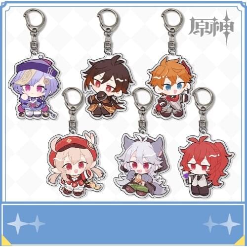 Game Genshin Impact Cosplay acrylic key chain Piemon seven seven DeLuke childe key chain pendant hanging animation game surround