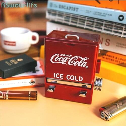 Personality Creative Retro-Cola Toothpick Box Vending Machine Style Pressing Toothpick Case Dispenser Plastic Holder Ornament