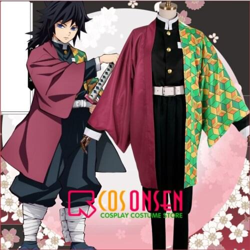 Demon Slayer Giyuu Tomioka Cosplay Costume Demon Hunter Pillar Kimono COSPLAYONSEN All Size