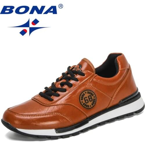 BONA 2021 New Designers Luxury Brand England Trend Casual Shoes Men Sneakers Italian Leisure Male Footwear Chaussure Homme Comfy