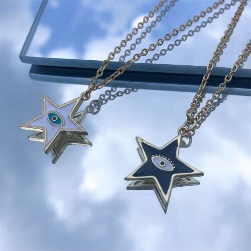Hot Selling Hip-hop Five-pointed Star Devils Eye Pendant Necklace Suitable For Men And Women Accessories