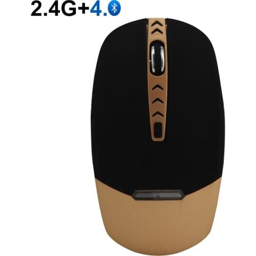 2.4G Wireless + Bluetooth4.0 Dual Mode Mouse Rechargeable Ergonomic Silent Portable Mause 1000DPI USB Optical Mice For PC Laptop
