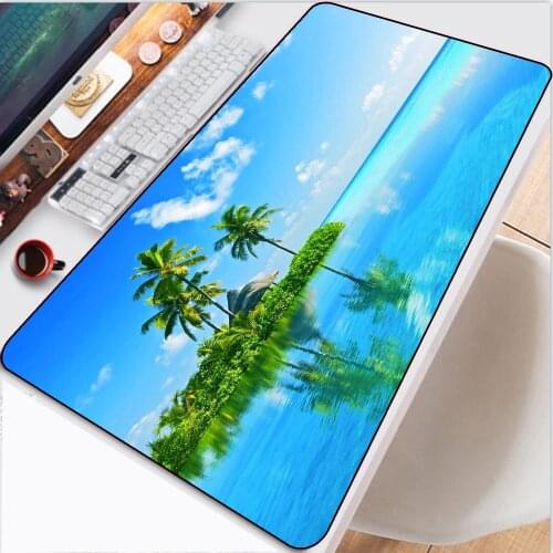 Latest Palm Beach View 2077 Large Mouse Pad with Edge Locking Laptop Gaming Desk PC Mousepad Xxl Gaming Accessories Gaming Desk