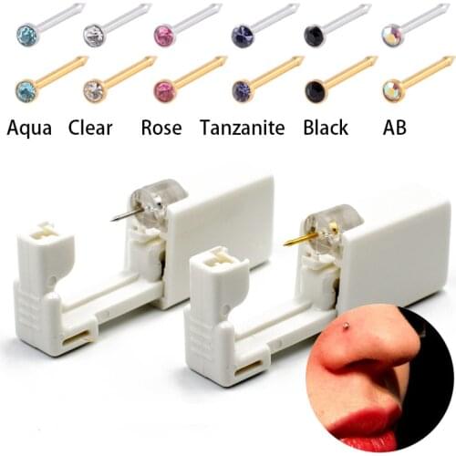1 Units Disposable Safe Sterile Piercing Unit For Nose Studs Piercing Gun Tool Machine Kit Stud Earring Body Jewelry Easy Used