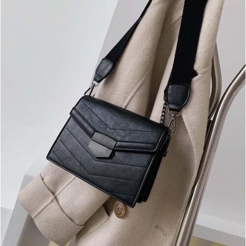 Solid Color PU Leather Crossbody Bags For Women 2021 Small Shoulder Simple Bag Female Chain Handbags And Purse