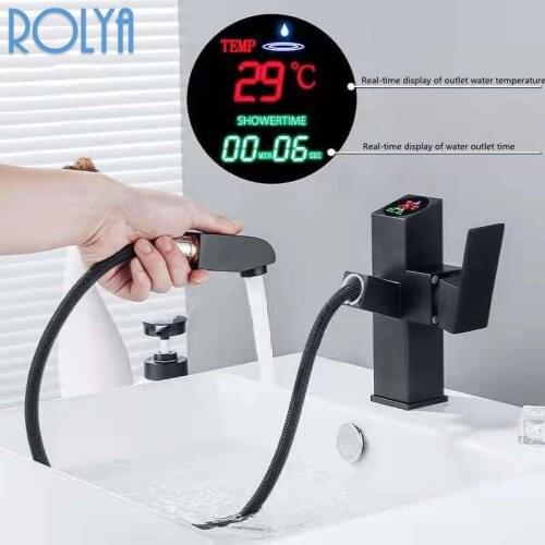 ROLYA Pull-out Bath Mixers With Shower Head