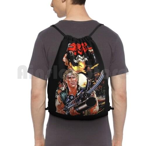 Strike Commando Backpack Drawstring Bag Riding Climbing Gym Bag Vintage Retro War Action 80S 80S Movies Trash B Movie