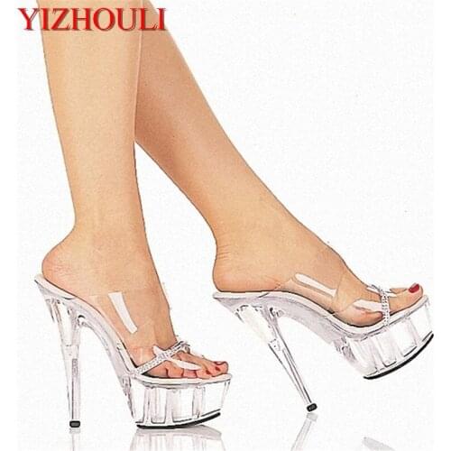 15cm New sexy Women Sandals Rhinestone bow Decorated Ladies Sandal Women slippers Fashion Shoes