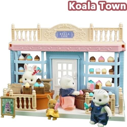 DIY Bakery Bus Room Ice Cream Shop Flower Shop Birthday Gift 1:12 Forest Animal Family Koala Villa Doll Furniture Toy
