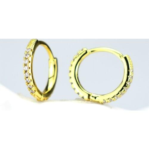 Hoop earrings earrings fashion white zircon earrings metal buckle personality women, girls and boys earrings