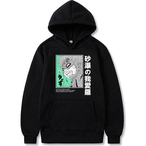 Novel Anime Streetwear Gaara Manga Panel Men Women Harajuku Hoodies Streetwear Fleece Sweatshirt Dropship Plus Size Clothing