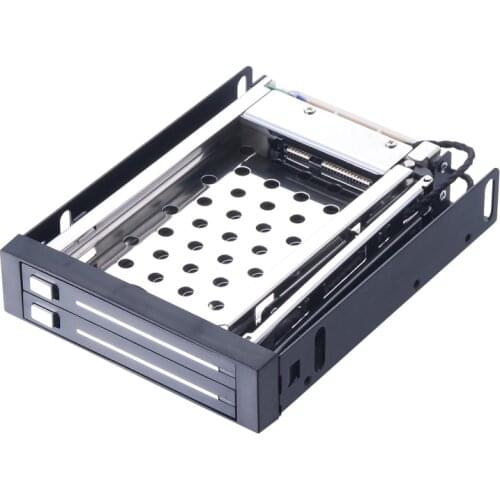 Uneatop ST2522 2-Bay 2.5" SATA Hot-Swap Internal SSD HDD Mobile Rack for 3.5"Floppy Device Bay