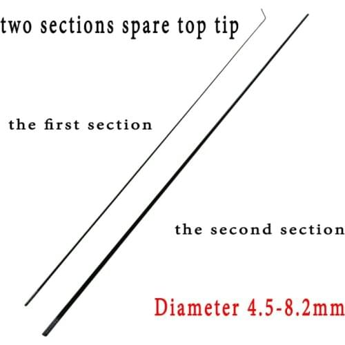 Fishing rod top tip spare section 4.5-8.2mm two sections carbon Taiwan fishing rod tip length 85cm