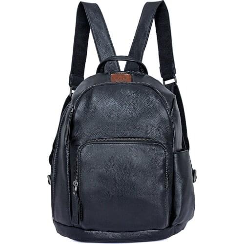 High Quality Genuine Leather Bag Men Women Backpacks Travel Bags Male Black Dailypack School Girls Boys Natural Leather Backpack