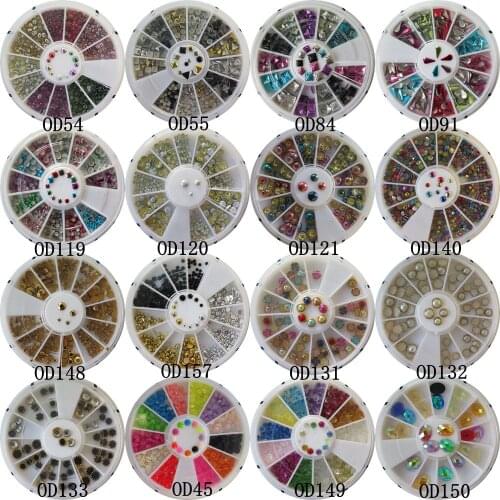 1pc Retail Different Metal Stud Wheel Pearl Wheel Candy Rhinestone Wheel Decoration in wheel Shiny Nail Decoration