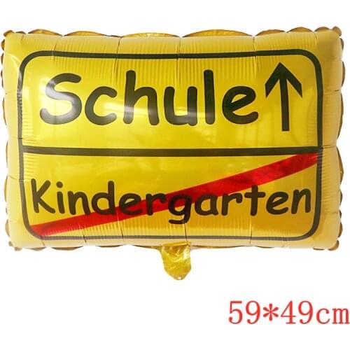 1pc New Square Schule Kindergarten Foil Helium Balloons Baby Shower Children Kindergarten School Decorations Globos Kids Toys