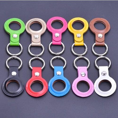 10Pcs Soft Leather Protective Cover For Airtag Sleeve Shell Locator Tracker Portable Case For Airtags Buckle Devices Keychain