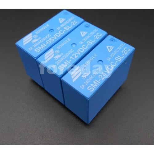 10PCS SONGLE Power Relay SRS PCB 8 Pins 5A 10A 5V 12V 24V SMI-05VDC-SL-2C SMI-12VDC-SL-2C SMI-24VDC-SL-2C 10PCS/LOT *FD791-793