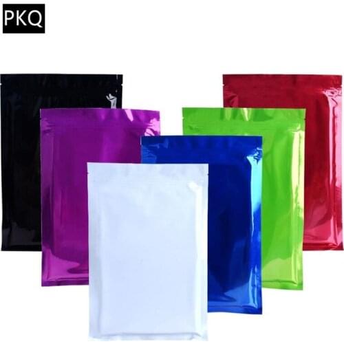 100pcs/lot 10 Sizes Heat Seal Zip Lock Package Bags Aluminum Foil Mylar Tear Notch Zipper Food Bag Black/White Wholesale 10/13