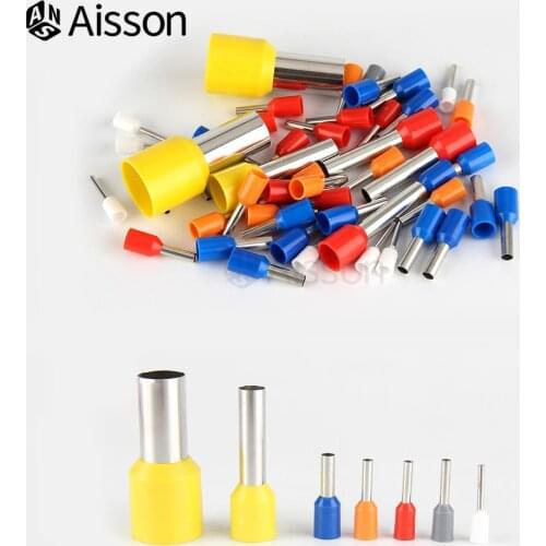 1000pcs/Pack Insulated Ferrules Terminal E0508 E7508 E1008 E1508 E2508 Cord End Wire Connector Electrical Crimp Terminator Wire