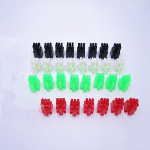 2pcs DIY graphics card 6 - 2pin plastic case male plug connector red black geen white