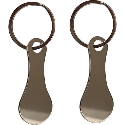 2 Packs Of Metal Aluminum Alloy Key Ring Key Hook Shopping Trolley Tokens Shopping Coin Holder Keychain Trolley Tokens Holiday