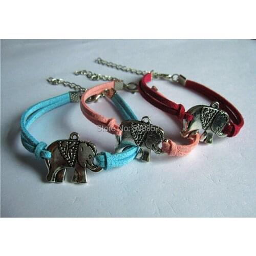 20cs/lot(mix 11 color)Elephant sister musical note Anchor rudder infinite Hippocampal monkey Animal Series bracelet whosale