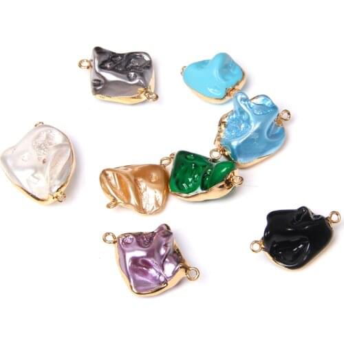 3 pcs Natural Freshwater Pearls Pendant 16-21*17-28 mm Plated Gold Statement Connector Charm For DIY Making Jewelry Necklace Dec