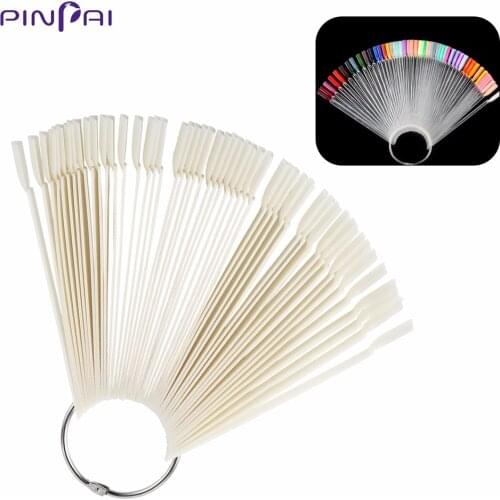 50 Piece/Lot False Nail Art Tips Practice Display Transparent Natural Color Nail Gel Polish Color Display Chart Showing Shelf