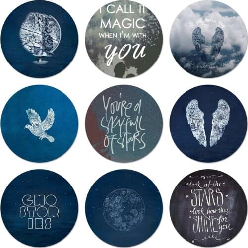 58mm Luxury Ghost Stories Coldplay Icons Pins Badge Decoration Brooches Metal Badges For Backpack Decoration