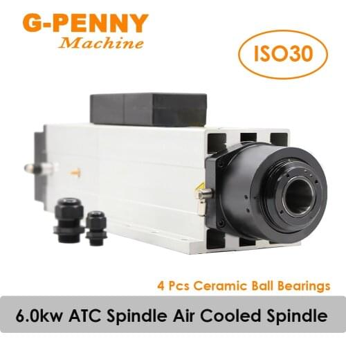 6.0KW ATC Air Cooled Spindle Automatic Tool Change Spindle 220v/380v 4 PCS Ceramic ball bearings