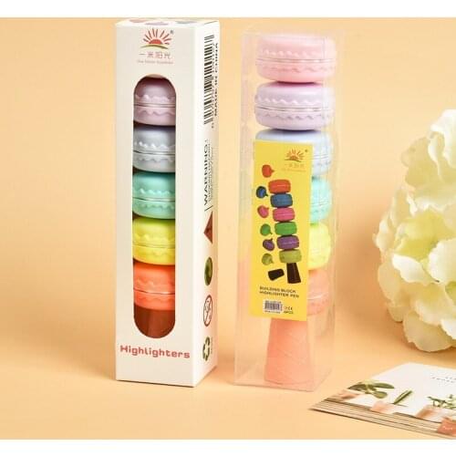 90 pcs/lot Creative Mini Macaron Highlighter Kawaii 6 colors Drawing Painting Art Marker Pen School supplies Stationery gift
