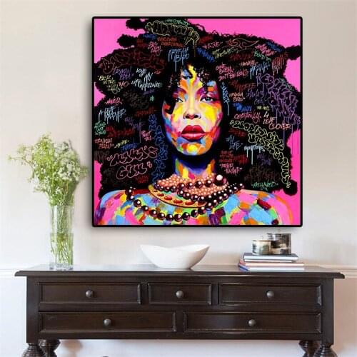 Abstract Watercolor African American Woman Oil Painting on Canvas Scandinavian Posters and Prints Wall Picture for Living Room