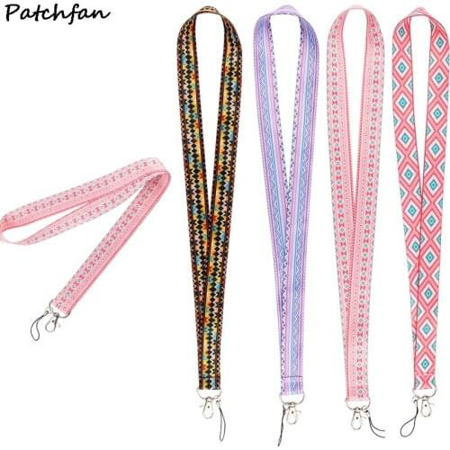 AD750 Patchfan Cartoon Bohemia Fashion Tag-Strap Neck Lanyards for keys ID Card Pass Gym Phone USB badge holder DIY Hang Rope