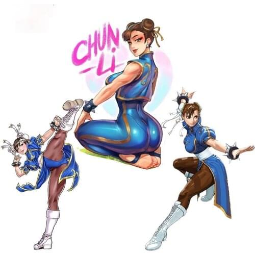 Chun Li Fighter Car Accessory Auto Cover Decorative Car Sticker Anti Scratch Film Computer Motorbike Decal Apply To Car Window