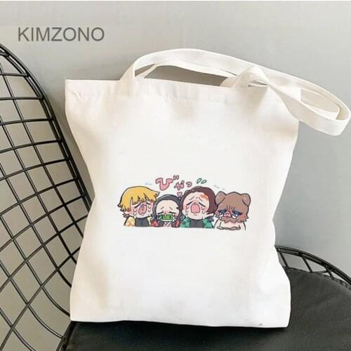 Demon Slayer shopping bag reusable shopper cotton shopper shopping bolso bag shoping jute boodschappentas tote custom