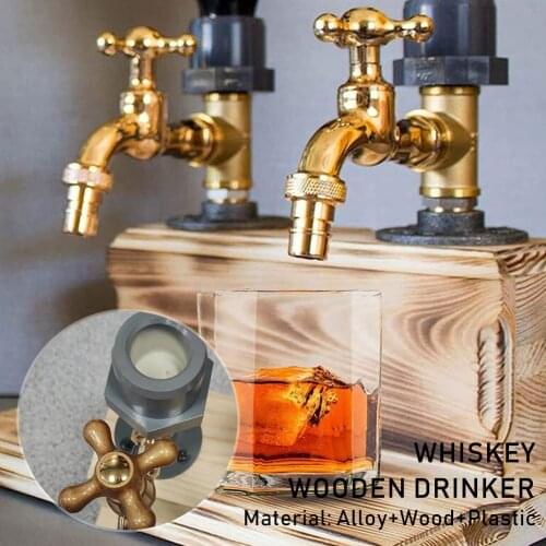 Wooden Whisky Dispenser 1/2/3Station for Whiskey Cocktail Alcohol Drinking Station Beverage Wine Racks Fathers Day Holiday Gift