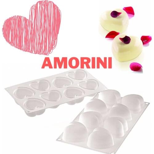 Cavity Heart Mousse Cake Soap Molds Silicone Chocolate Molds Fondant Resin Moulds