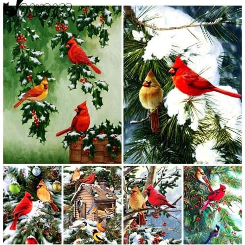 Bird Diamond Painting Animal Mosaic Kit Snow Scene 5D Diy Cross-Stitch Embroidery Hand-Inlaid Wall Decoration Gift Design