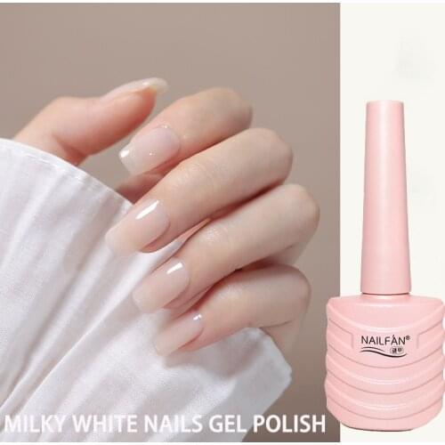 10ML Milky White Nails Gel Polish Long Lasting Semi-transparent Opal Jelly Gel Nail Polish Soak Off UV Gel for New User Beginner