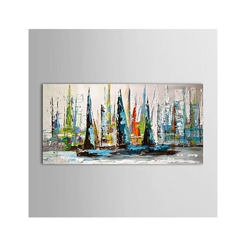 Hand Painted Canvas Painting-Sailing Boat -Modern Abstract Canvas Wall Art Ready to Hang