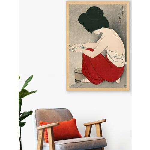 After the Bath by Ito Shinsui Painting Prints Vintage Japanese Poster Woodblock Style Canvas Picture Home Room Wall Art Decor