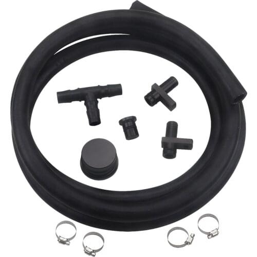 PCV Reroute Kit Resonator Plug with Upgraded For Duramax LLY LBZ LMM 6.6L Rerouting Kit Accessory Black 2004.5-2010