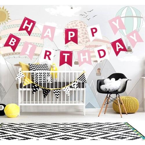 Colorful Paper Pennant Flags Happy Birthday Bunting Banners Wall Hanging Wedding Hanging Banner Party Garland for Home Decor DIY