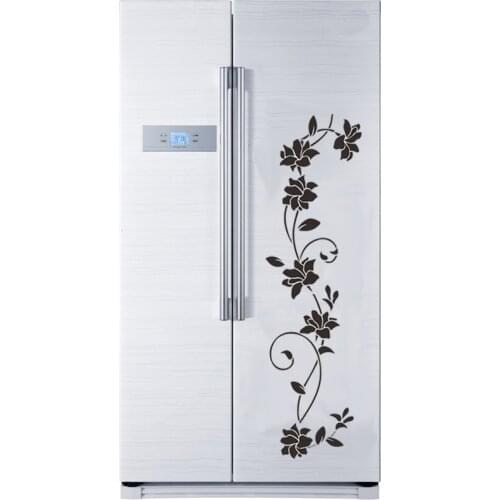 Creative Black flower vine Wall Sticker for Refrigerator cabinet bedroom decoration art Decals wallpaper mural fridge stickers